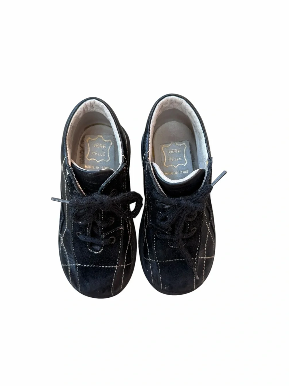 Kids Casual Black Lace-Up Shoes